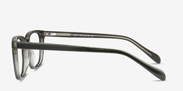 Kent Green AcetateEyeglass Frames from EyeBuyDirect, Side View