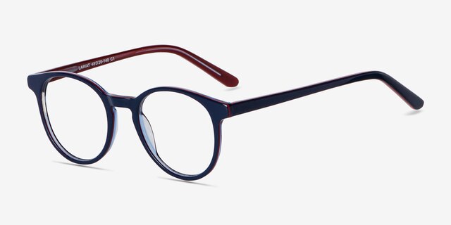 Lariat Navy AcetateEyeglass Frames from EyeBuyDirect, Angle View