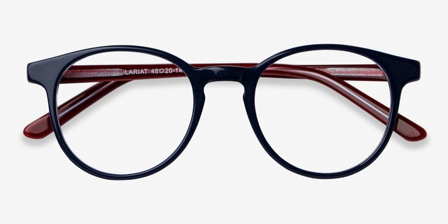 Lariat Navy AcetateEyeglass Frames from EyeBuyDirect, Closed View