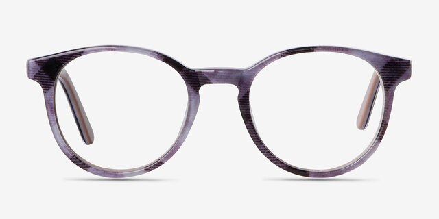 Lariat Striped AcetateEyeglass Frames from EyeBuyDirect, Front View