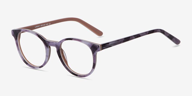 Lariat Striped AcetateEyeglass Frames from EyeBuyDirect, Angle View