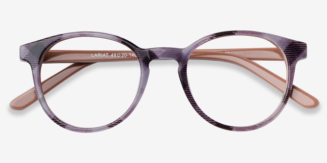Lariat Striped AcetateEyeglass Frames from EyeBuyDirect, Closed View