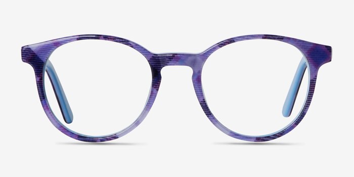 Lariat Purple Striped Acetate Eyeglass Frames from EyeBuyDirect