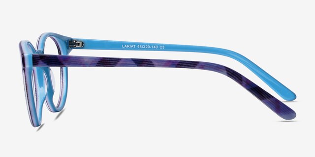 Lariat Purple Striped AcetateEyeglass Frames from EyeBuyDirect, Side View