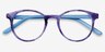 Lariat Purple Striped AcetateEyeglass Frames from EyeBuyDirect, Closed View