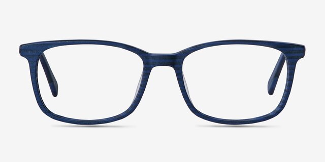 Botanist Navy Striped AcétateMontures de lunettes de vue d'EyeBuyDirect, Vue de Face