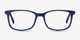 Botanist Navy Striped Acétate Montures de lunettes de vue d'EyeBuyDirect, Vue de Face