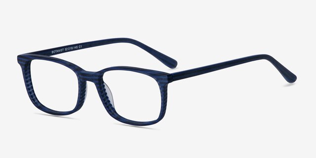 Botanist Navy Striped AcétateMontures de lunettes de vue d'EyeBuyDirect, Vue d'Angle