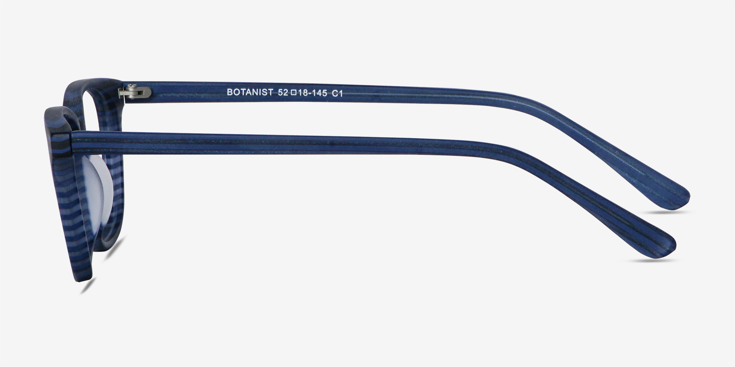 Botanist Rectangle Navy Striped Full Rim Eyeglasses | Eyebuydirect Canada