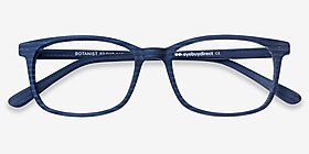 Botanist Navy Striped Acétate Montures de lunettes de vue d'EyeBuyDirect, Vue Rapprochée