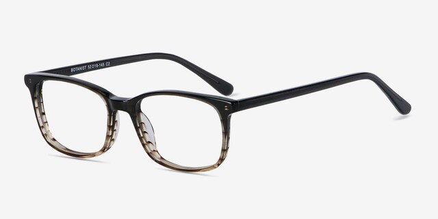 Botanist Gray Brown AcétateMontures de lunettes de vue d'EyeBuyDirect, Vue d'Angle