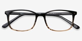 Botanist Gray Brown Acétate Montures de lunettes de vue d'EyeBuyDirect, Vue Rapprochée