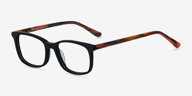 Botanist Black AcetateEyeglass Frames from EyeBuyDirect, Angle View