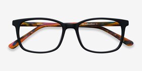 Botanist Noir Acétate Montures de lunettes de vue d'EyeBuyDirect, Vue Rapprochée