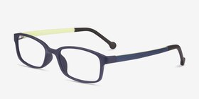 Gizmo Bleu marine  Plastique Montures de lunettes de vue d'EyeBuyDirect, Vue d'Angle