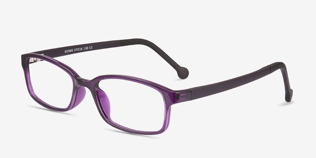 Gizmo Purple PlasticEyeglass Frames from EyeBuyDirect, Angle View