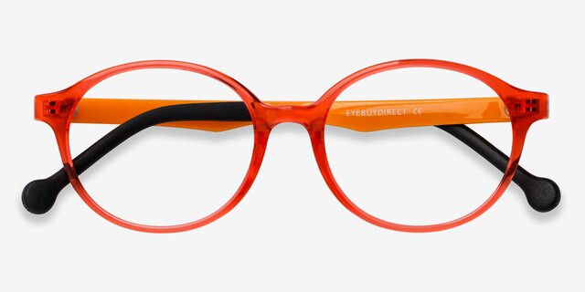 Daylight Clear Orange PlasticEyeglass Frames from EyeBuyDirect, Closed View