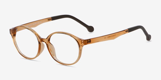 Daylight Clear Brown PlasticEyeglass Frames from EyeBuyDirect, Angle View