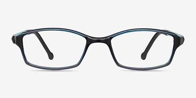 Glitch Clear Navy PlasticEyeglass Frames from EyeBuyDirect, Front View
