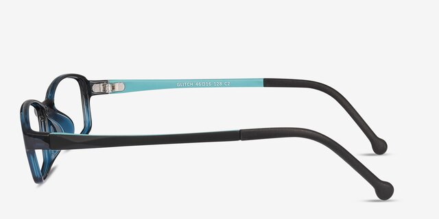 Glitch Clear Navy PlasticEyeglass Frames from EyeBuyDirect, Side View