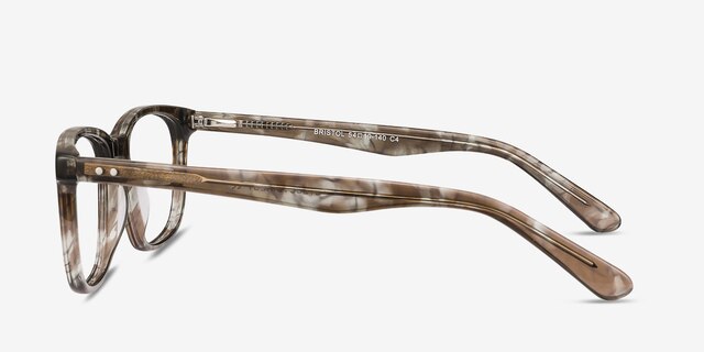 Bristol Gray Floral AcetateEyeglass Frames from EyeBuyDirect, Side View