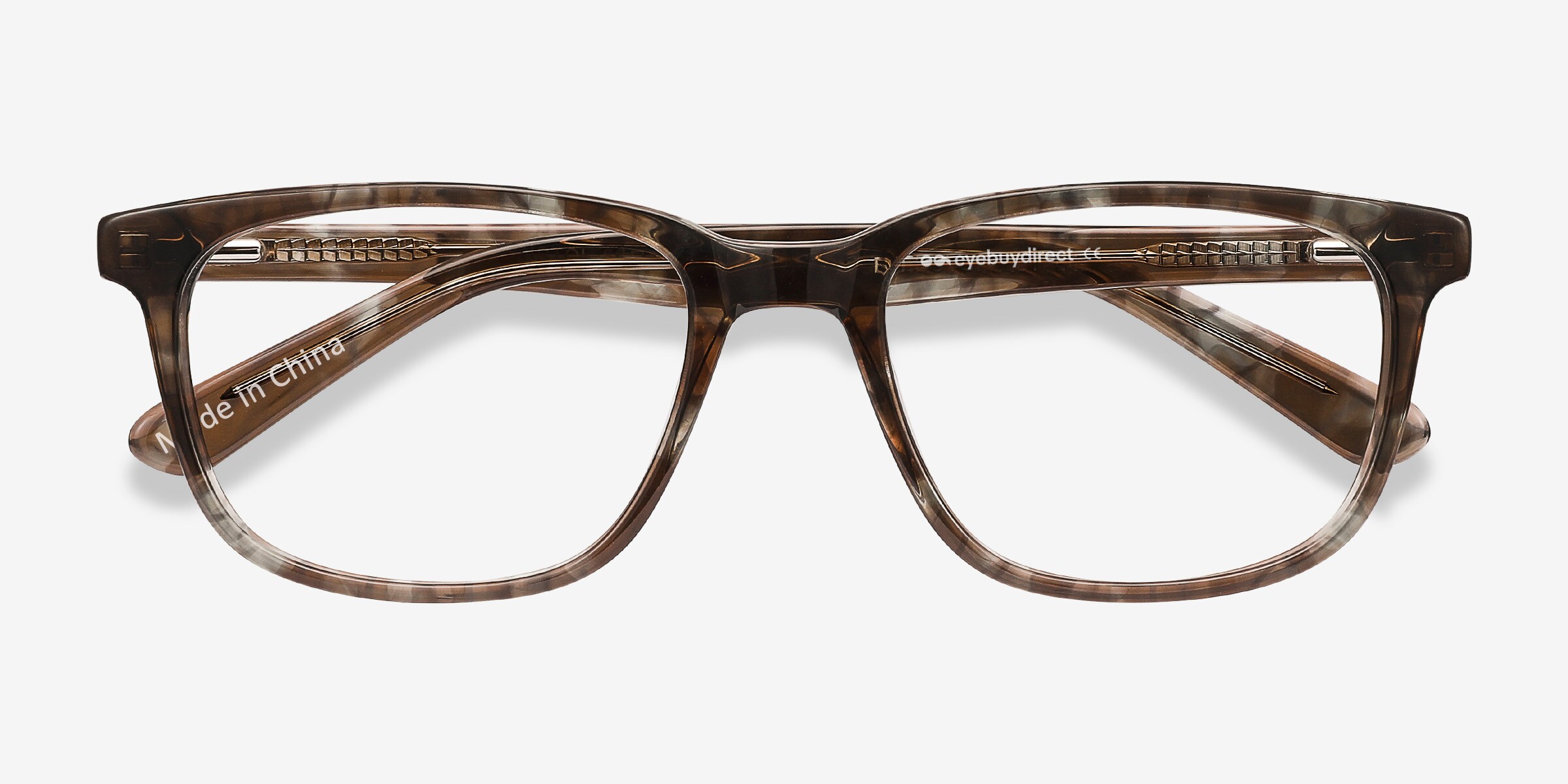 Bristol Rectangle Gray Floral Full Rim Eyeglasses | Eyebuydirect