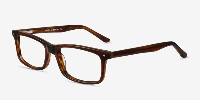 Mandi Brown Striped AcetateEyeglass Frames from EyeBuyDirect, Angle View