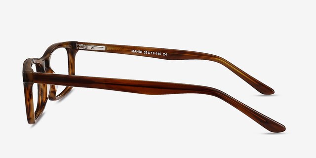 Mandi Brown Striped AcetateEyeglass Frames from EyeBuyDirect, Side View