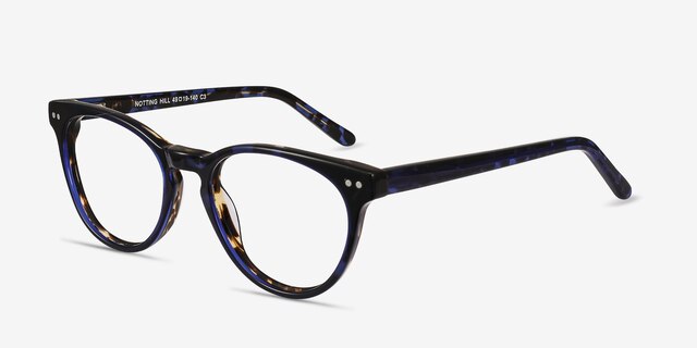 Notting Hill Blue Floral AcetateEyeglass Frames from EyeBuyDirect, Angle View