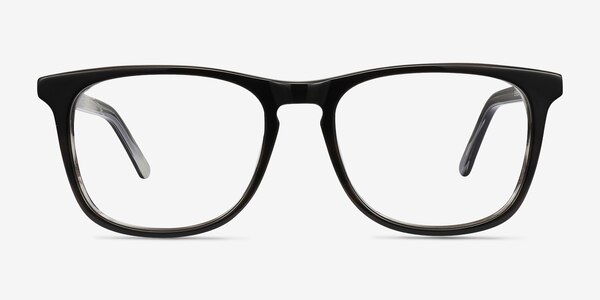 Skyline Black Gray Acétate Montures de lunettes de vue
