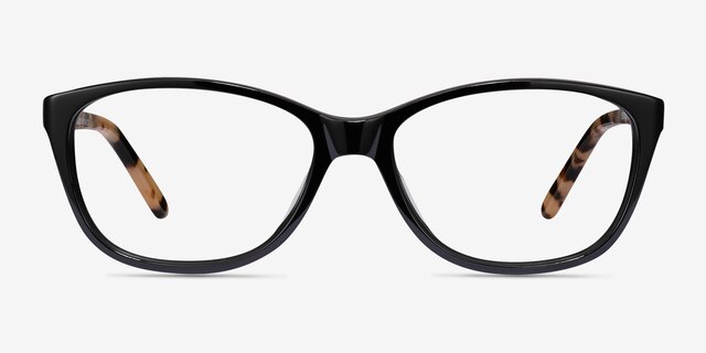 Masque Black AcetateEyeglass Frames from EyeBuyDirect, Front View
