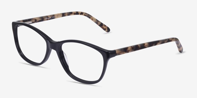 Masque Black AcetateEyeglass Frames from EyeBuyDirect, Angle View