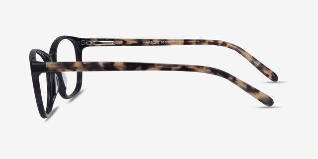 Masque Black AcetateEyeglass Frames from EyeBuyDirect, Side View