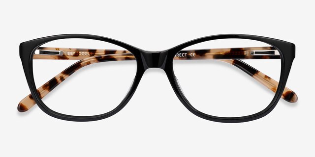 Masque Black AcetateEyeglass Frames from EyeBuyDirect, Closed View