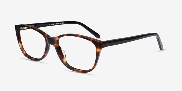 Masque Écailles AcétateMontures de lunettes de vue d'EyeBuyDirect, Vue d'Angle