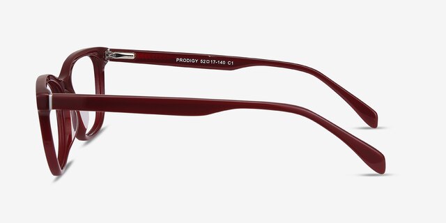 Prodigy Burgundy AcetateEyeglass Frames from EyeBuyDirect, Side View