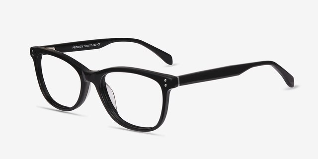 Prodigy Black AcetateEyeglass Frames from EyeBuyDirect, Angle View