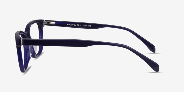 Prodigy Blue AcetateEyeglass Frames from EyeBuyDirect, Side View