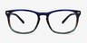 Costello Blue Striped AcetateEyeglass Frames from EyeBuyDirect, Front View