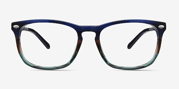 Costello Blue Striped Acetate Eyeglass Frames