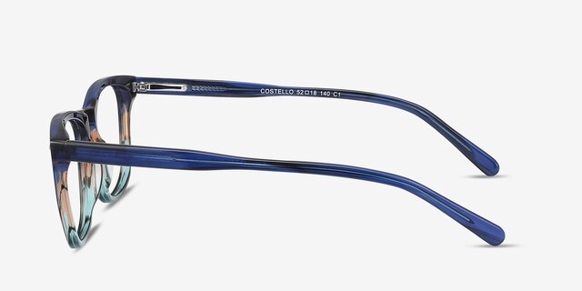 Costello Blue Striped AcetateEyeglass Frames from EyeBuyDirect, Side View