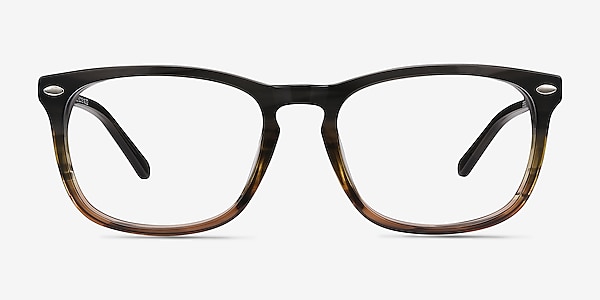 Costello Brown Striped Acetate Eyeglass Frames