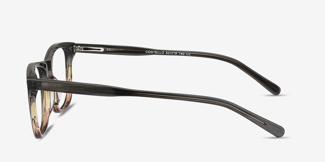 Costello Brown Striped AcetateEyeglass Frames from EyeBuyDirect, Side View
