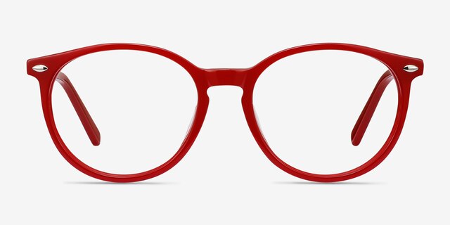 Blink Rouge AcétateMontures de lunettes de vue d'EyeBuyDirect, Vue de Face
