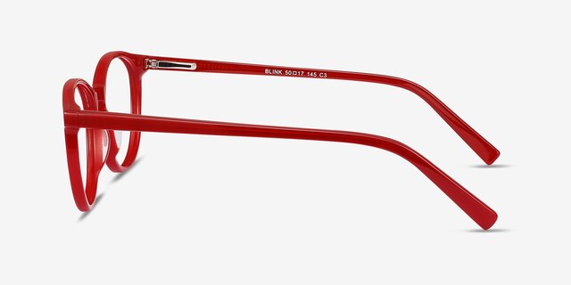 Blink Rouge AcétateMontures de lunettes de vue d'EyeBuyDirect, Vue de Côté