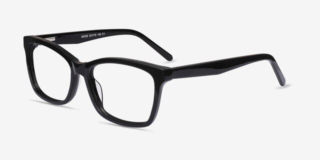 Mode Noir AcétateMontures de lunettes de vue d'EyeBuyDirect, Vue d'Angle