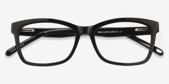 Mode Noir AcétateMontures de lunettes de vue d'EyeBuyDirect, Vue Rapprochée