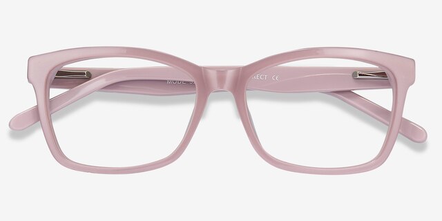 Mode Matte Pink AcétateMontures de lunettes de vue d'EyeBuyDirect, Vue Rapprochée