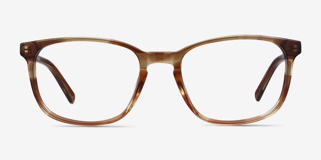 Emblem Brown AcetateEyeglass Frames from EyeBuyDirect, Front View