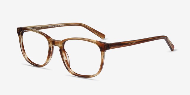 Emblem Brown AcetateEyeglass Frames from EyeBuyDirect, Angle View
